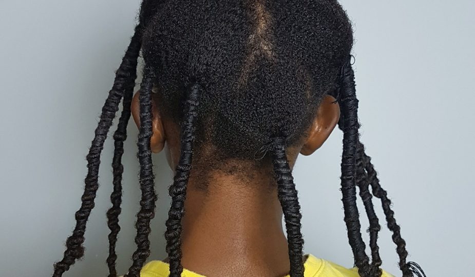 African threading on long 4c hair