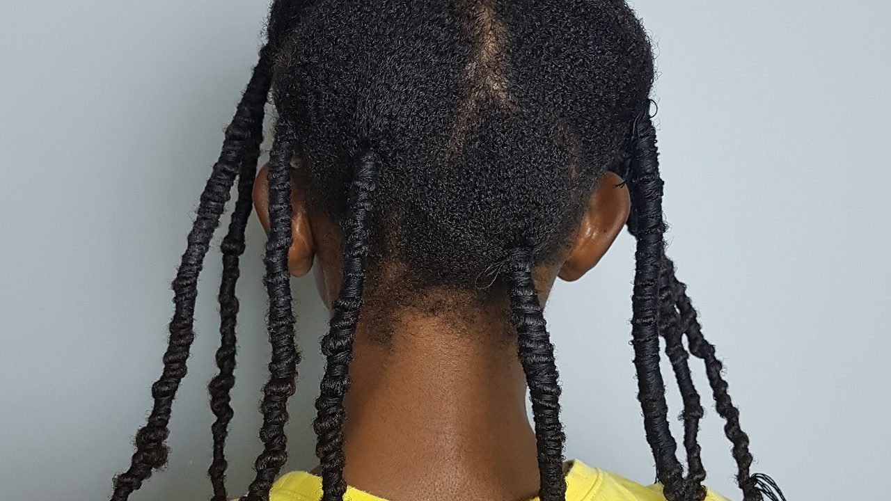African threading on long 4c hair