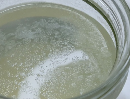 A jar of basmati fermented rice water